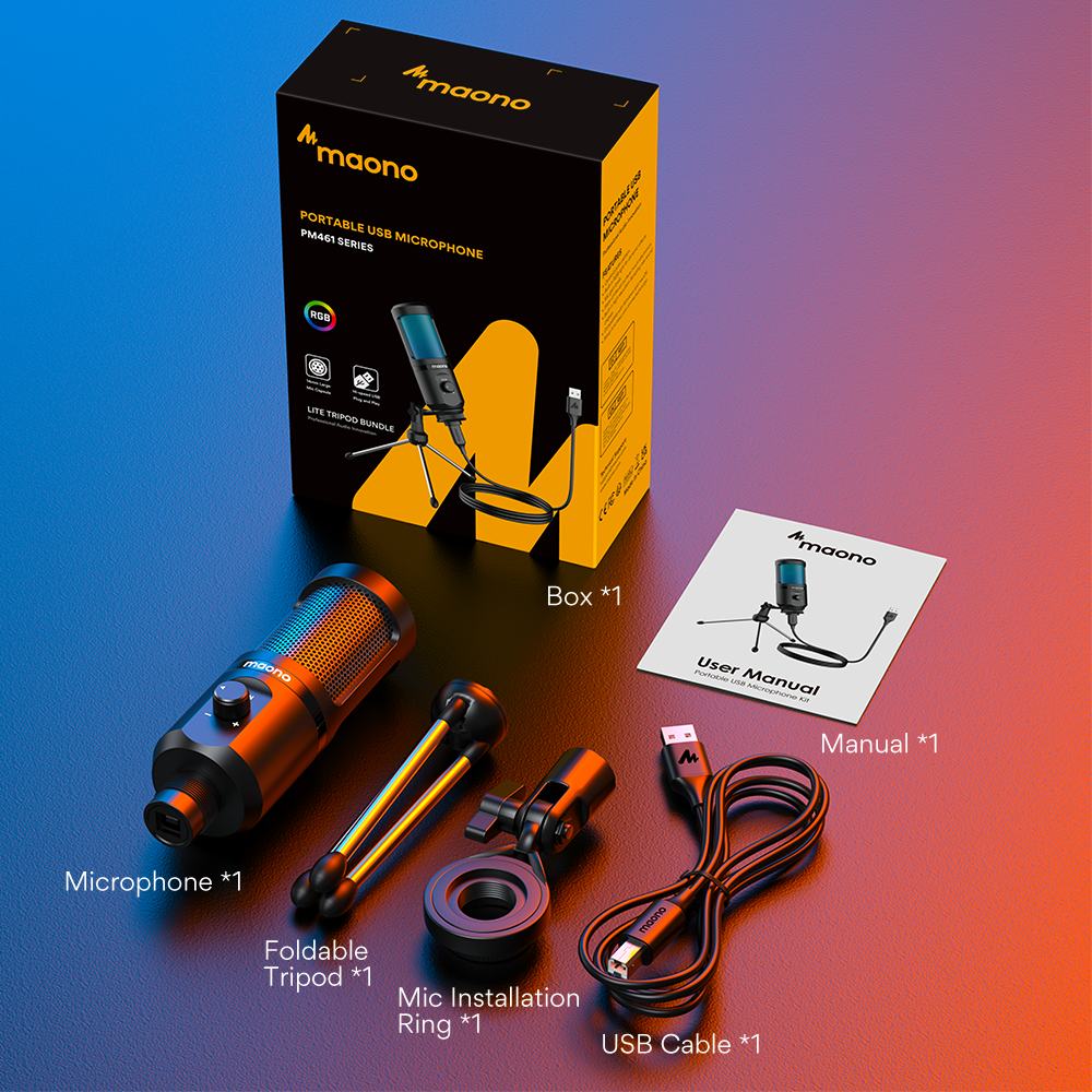 Gaming USB Desktop Condenser Microphone for Streaming
