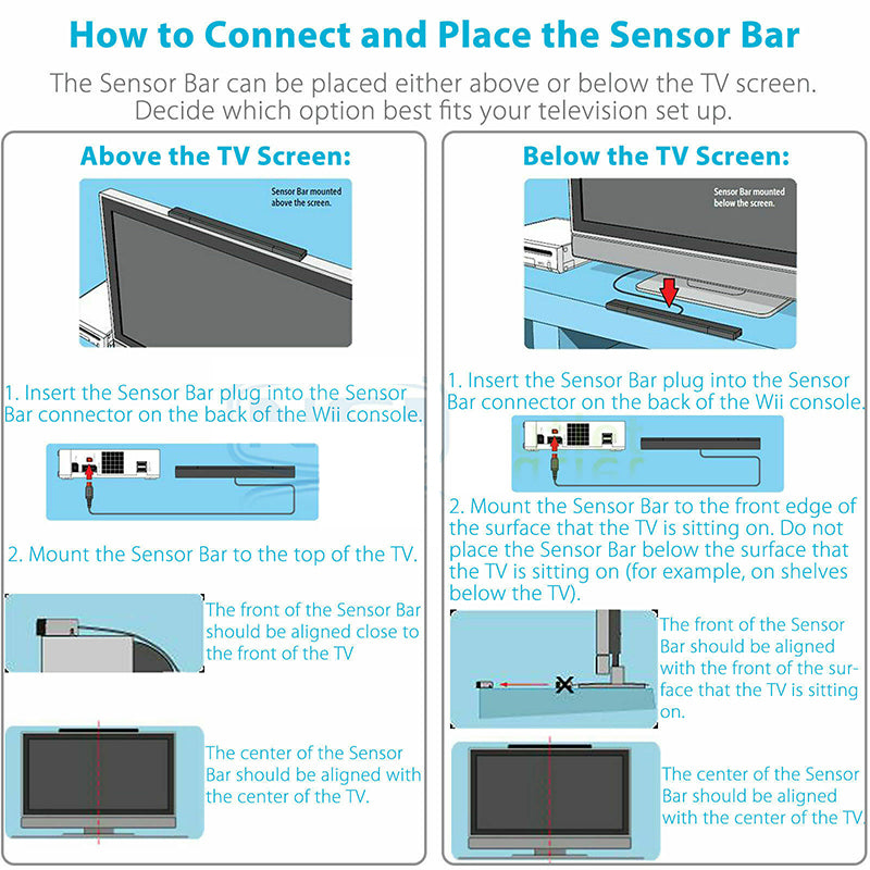 Wired Sensor Bar For Wii/Wii U Console Replacement Infrared Wired Remote Motion Sensor Bar Inductor Game Accessoies